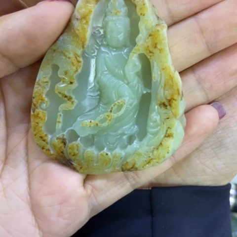 岫岩河磨玉（透闪石质玉）颈饰未镶嵌佛****