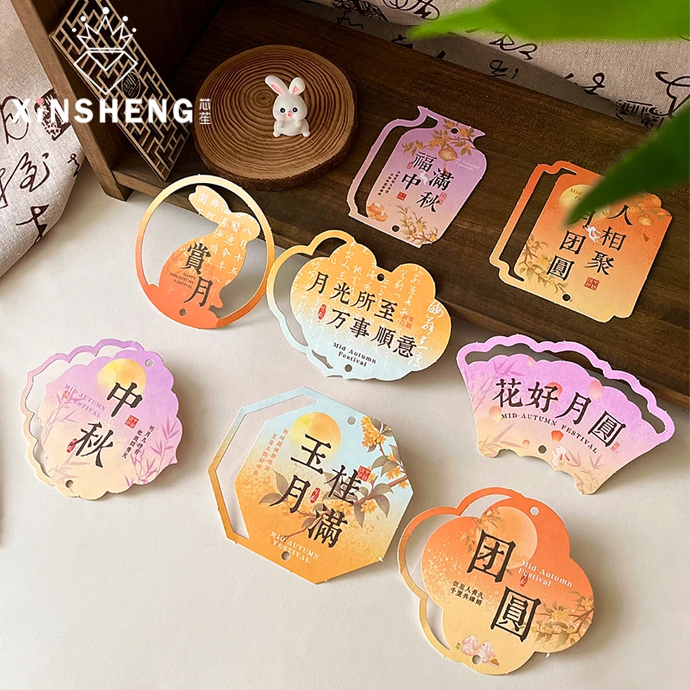 花园时光【中秋节新品】芯苼 原创桂香月韵·卡片 鲜花束搭配装饰
