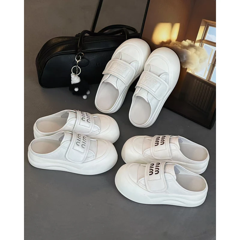 超轻厚底增高魔术贴包头半拖25年春夏新款休闲板鞋时尚舒适50101