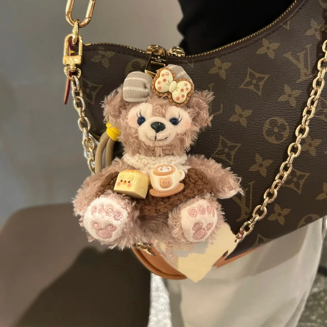 精工版焦糖拿铁包包挂件可爱少女小熊毛绒玩偶装饰情侣情人节礼物