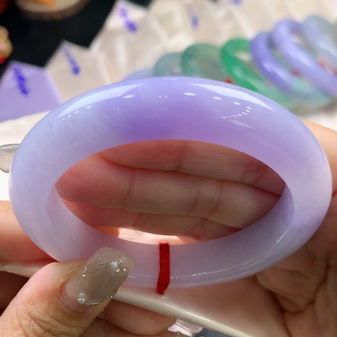 翡翠未镶嵌手镯53.6正圈