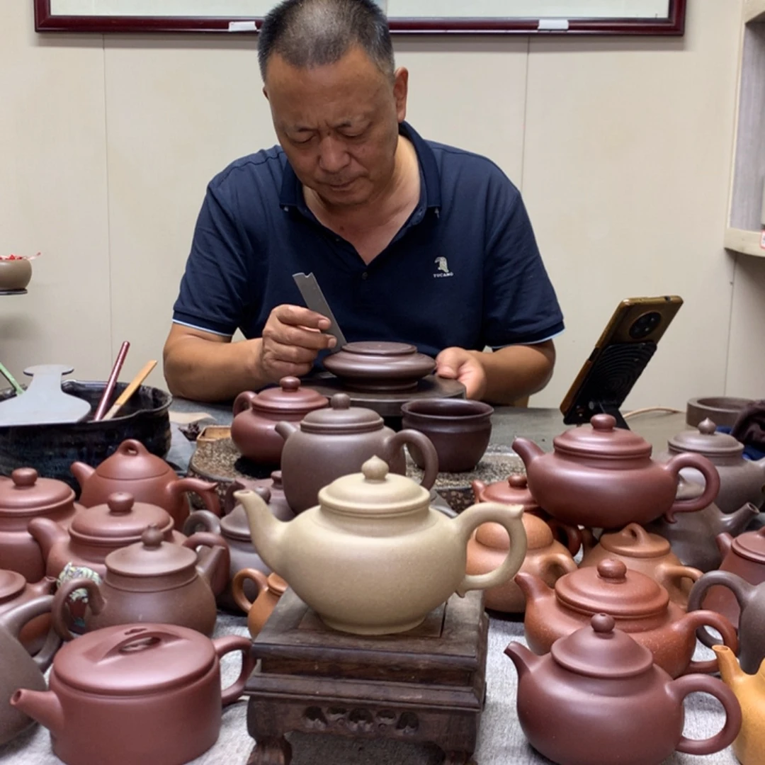 紫泥茶壶笑樱230 C半手工制作