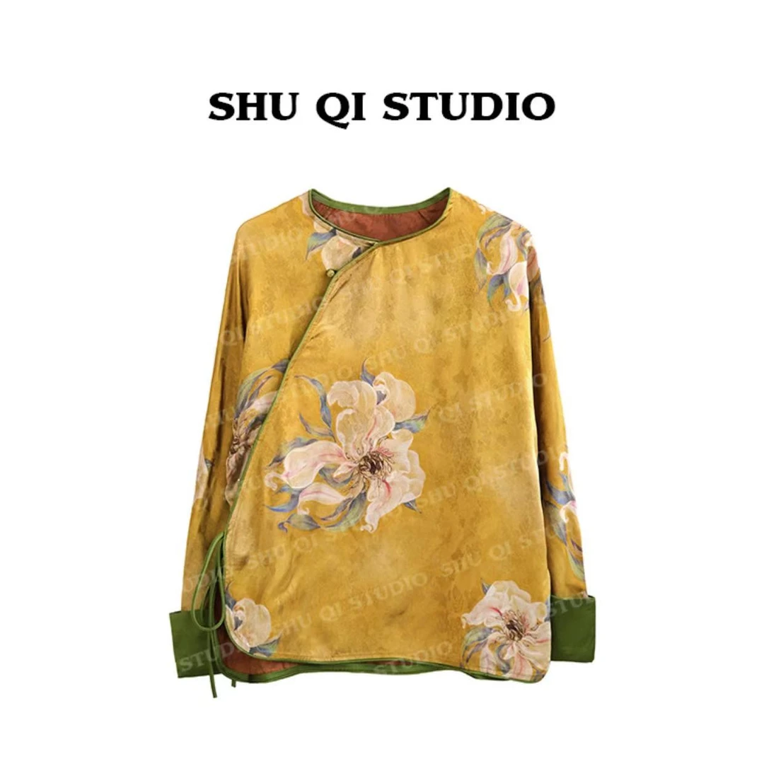 琳琳专属2店【版衣集合】新中式国风衬衫气质显瘦斜襟时尚长袖百搭