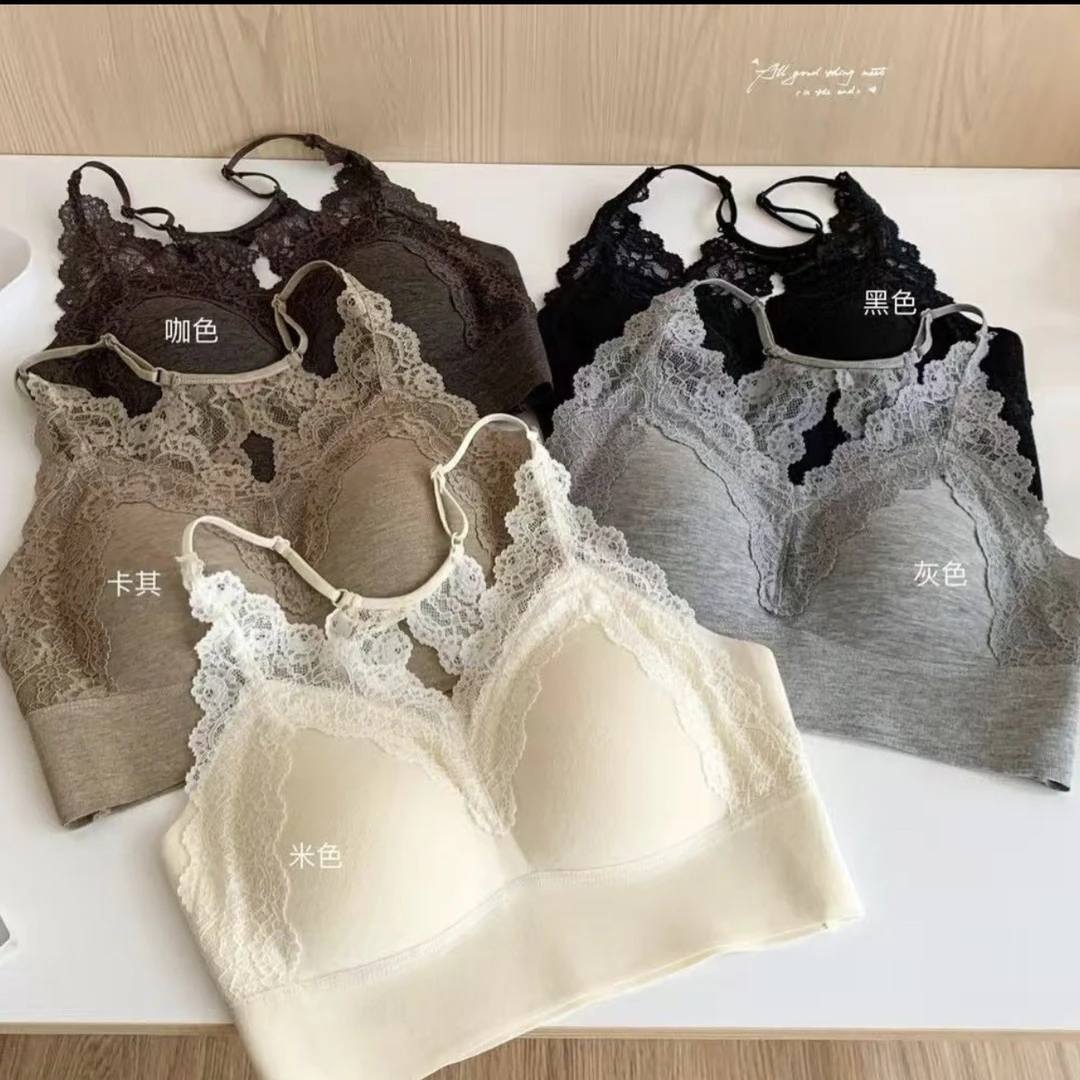 法式后镂空蕾丝美背.