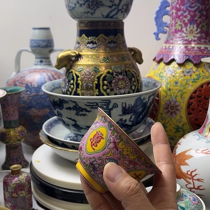 用***1摆件珐琅彩 珐琅彩杯子