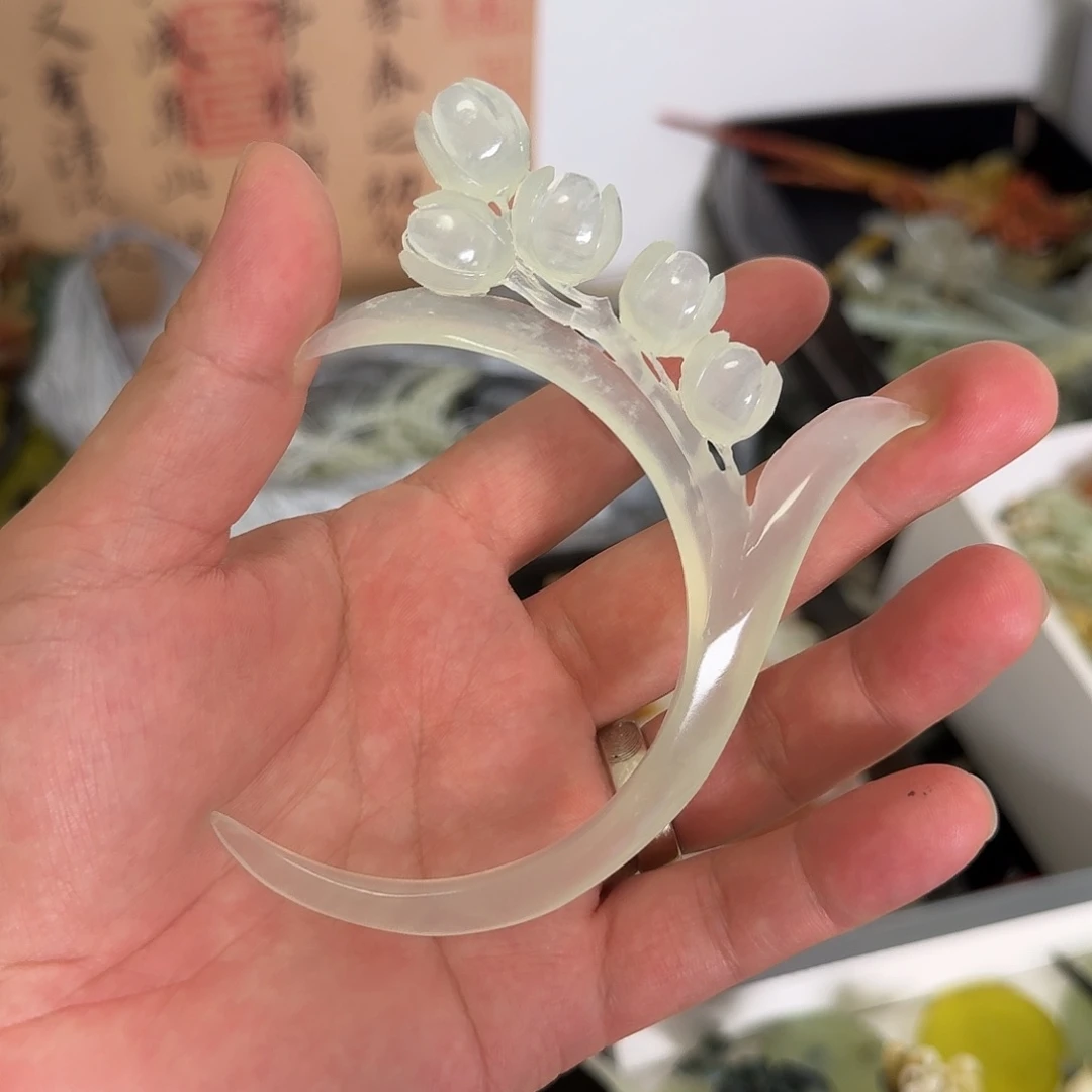 未镶嵌蛇纹石玉发饰
