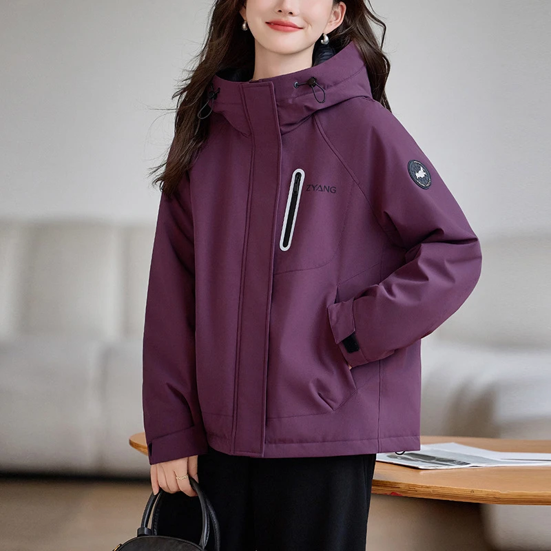 棉服女款2025新款冬季加厚保暖羊毛服超好看夹棉冲锋衣外套潮