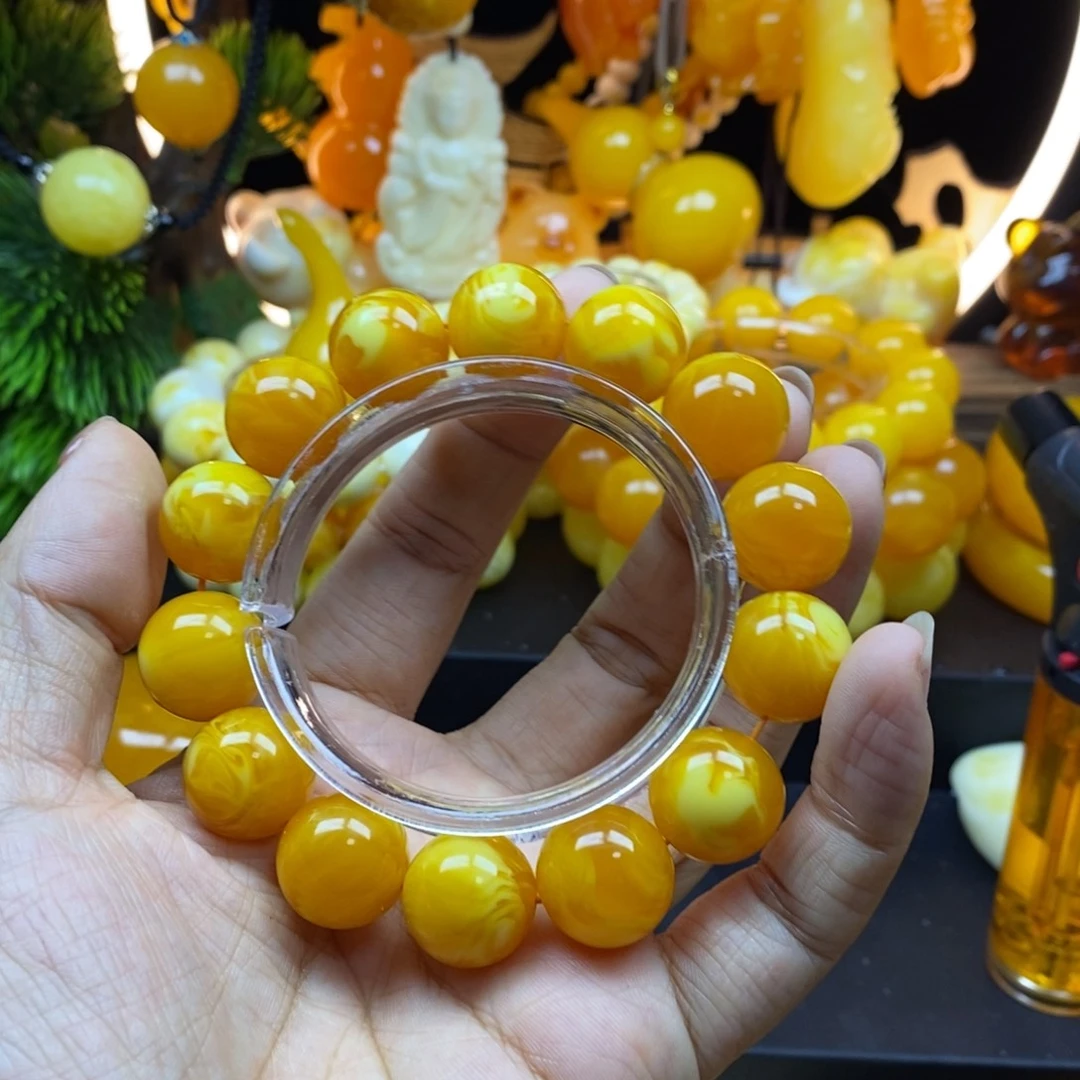老***。无非金属全品无暇老蜡飘花16精品手串