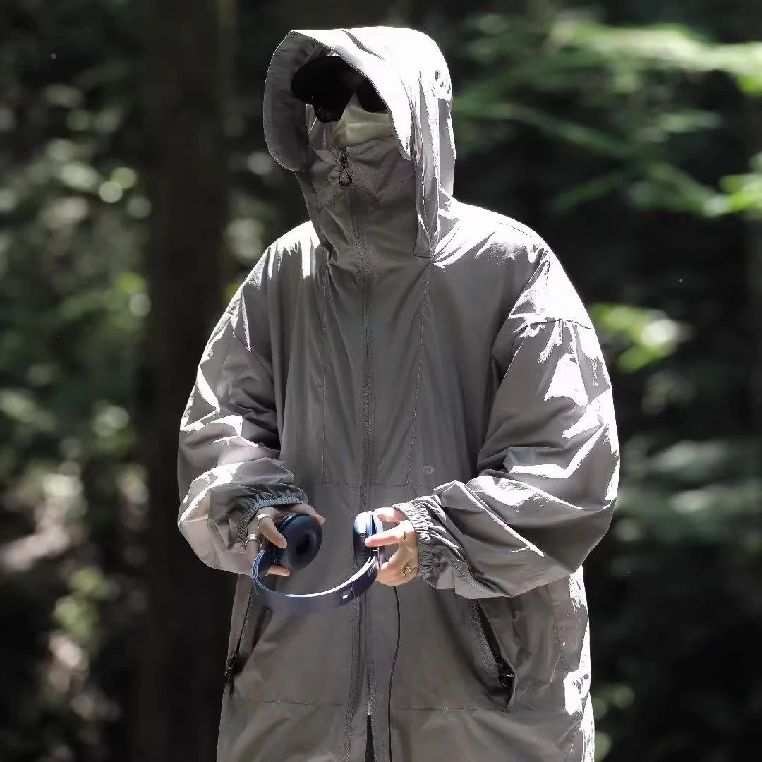 德国防晒衣男冰丝夏季薄款山系户外机能连帽冲锋衣外套宽松防晒服