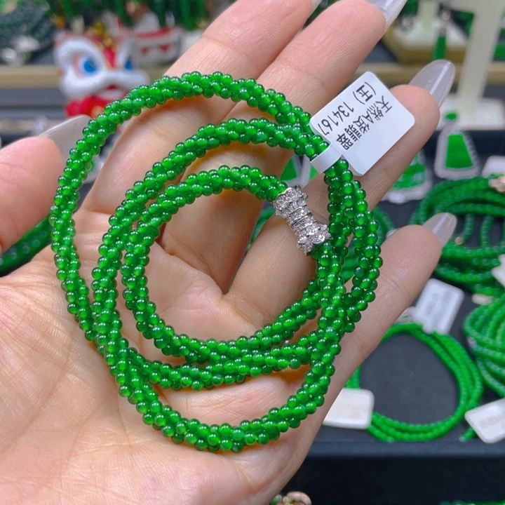 翡翠未镶嵌颈饰麻花链