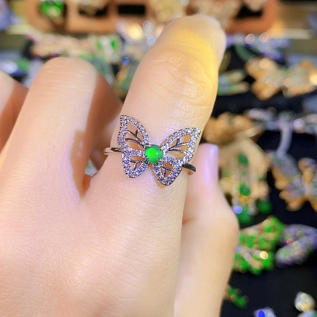 颈饰银S925镶嵌翡翠