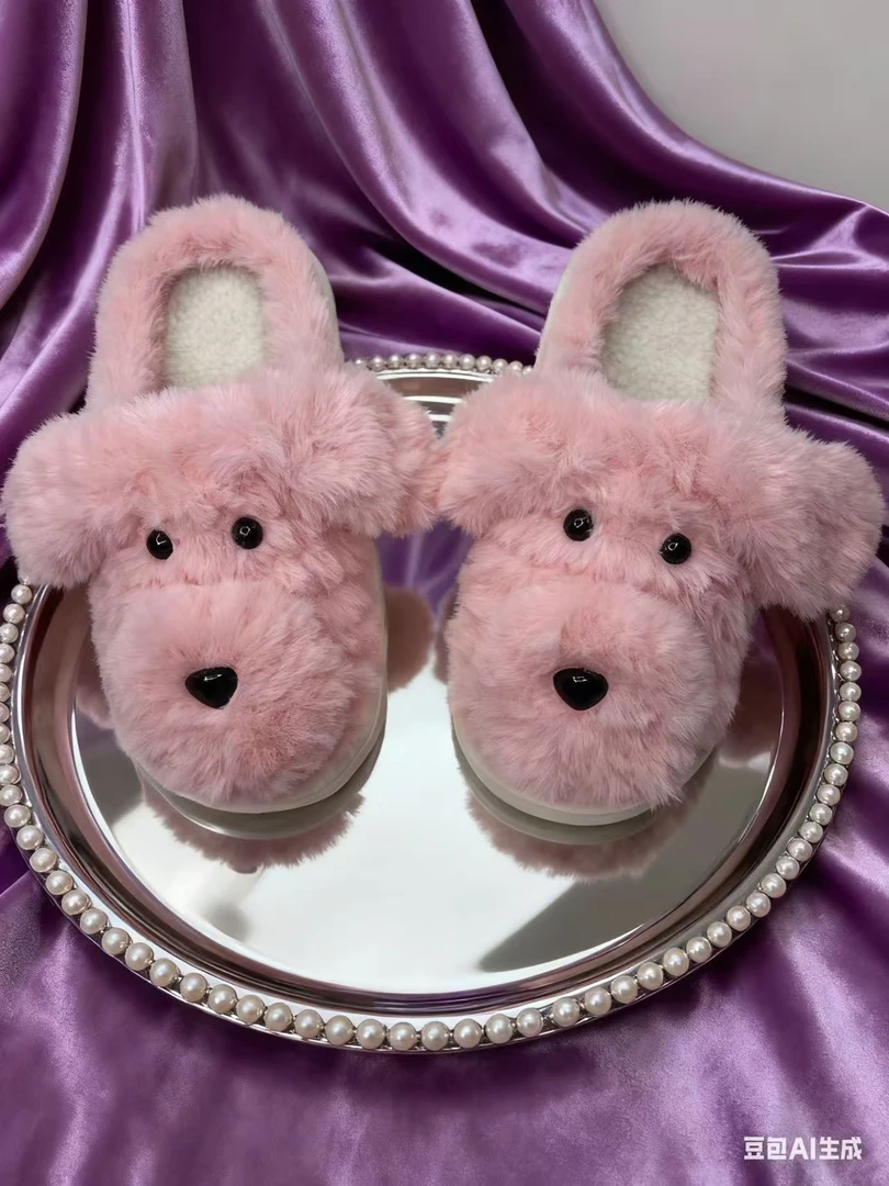 米娜成品定制拖鞋皮草毛线EVA云朵秋冬防滑软底拖鞋