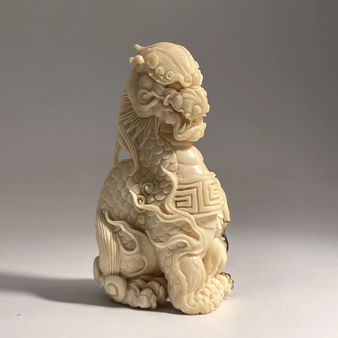 猛犸牙雕白冰料朝天吼小摆件62*35*23mm假一罚四X2231