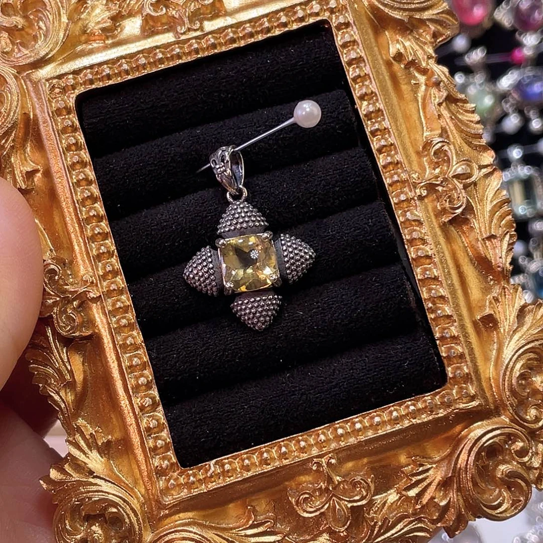 无925银黄水银吊坠