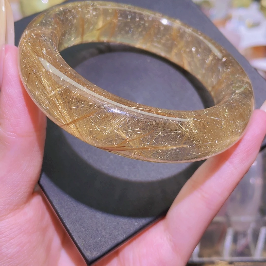 未镶嵌手镯水晶天然金发晶手镯