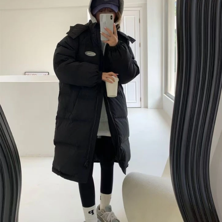 新款时尚男女同款加厚棉服长款外套8812