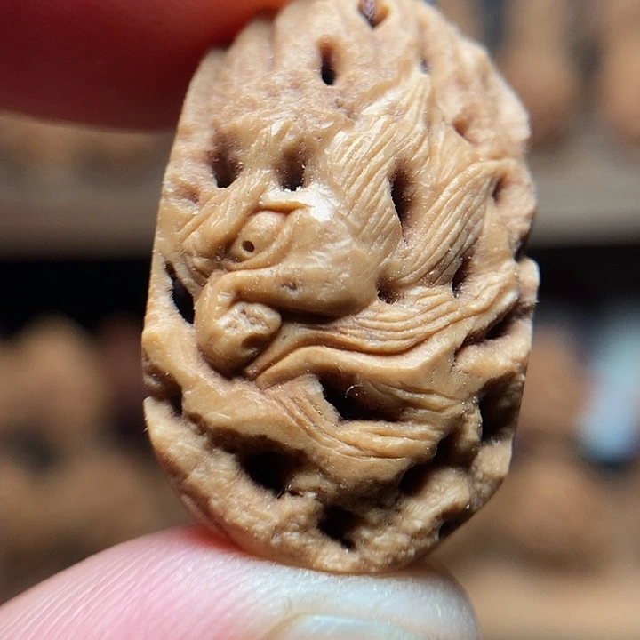 纯手刀桃核钟馗侧挂