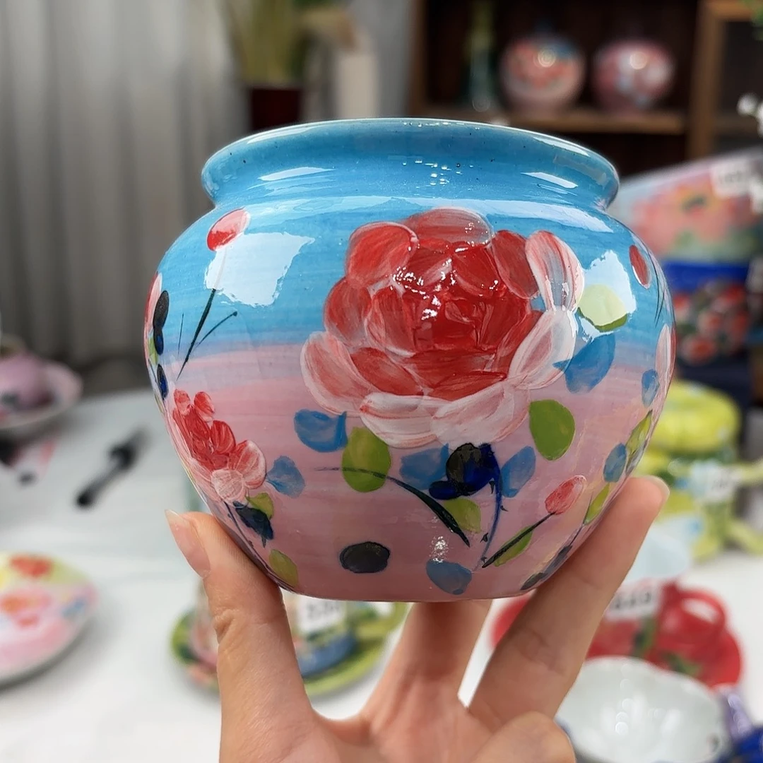 瓷片景德镇手绘高温釉下彩陶瓷茶具
