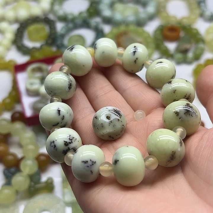 蛇纹石玉手串未镶嵌勿*我