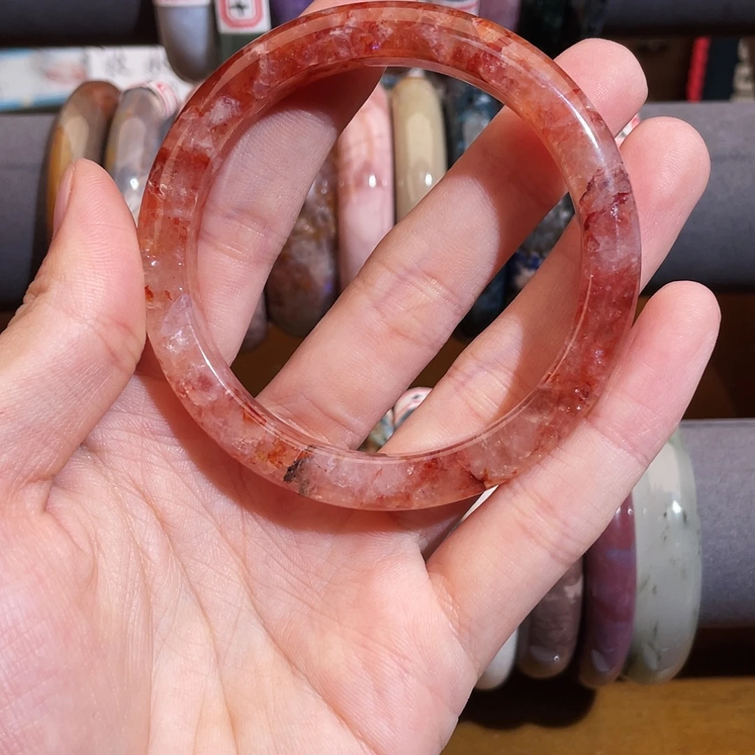 手串水晶未镶嵌红胶花手镯58圈口