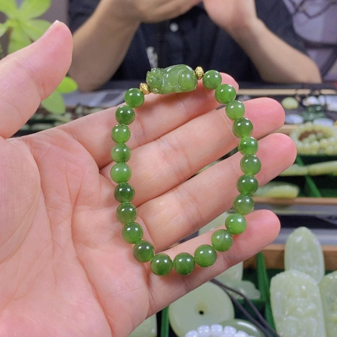 手链未镶嵌和田玉小*儿貔貅手串