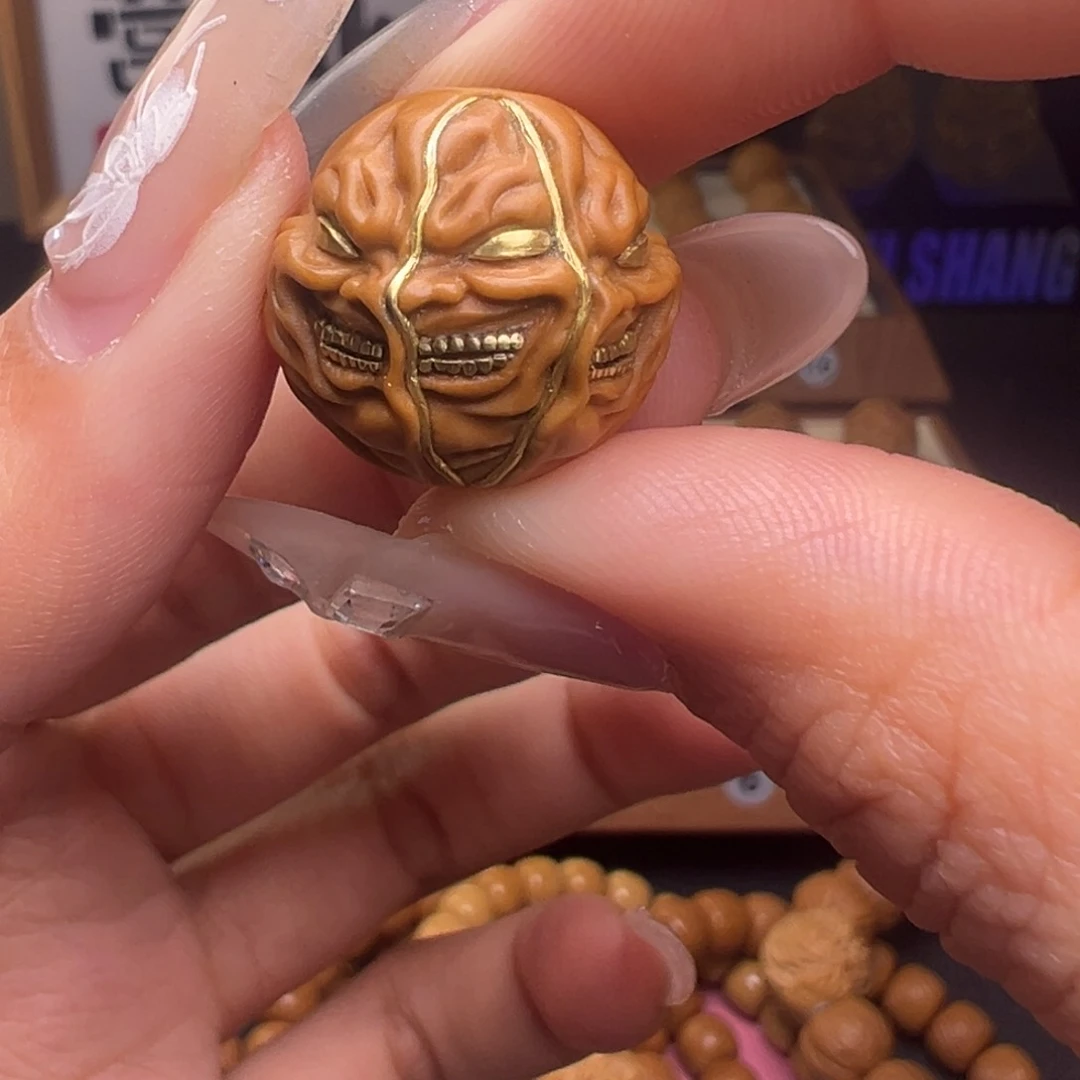 文玩核桃把件镶嵌款一念心魔18左右尺寸全品有正常封口线