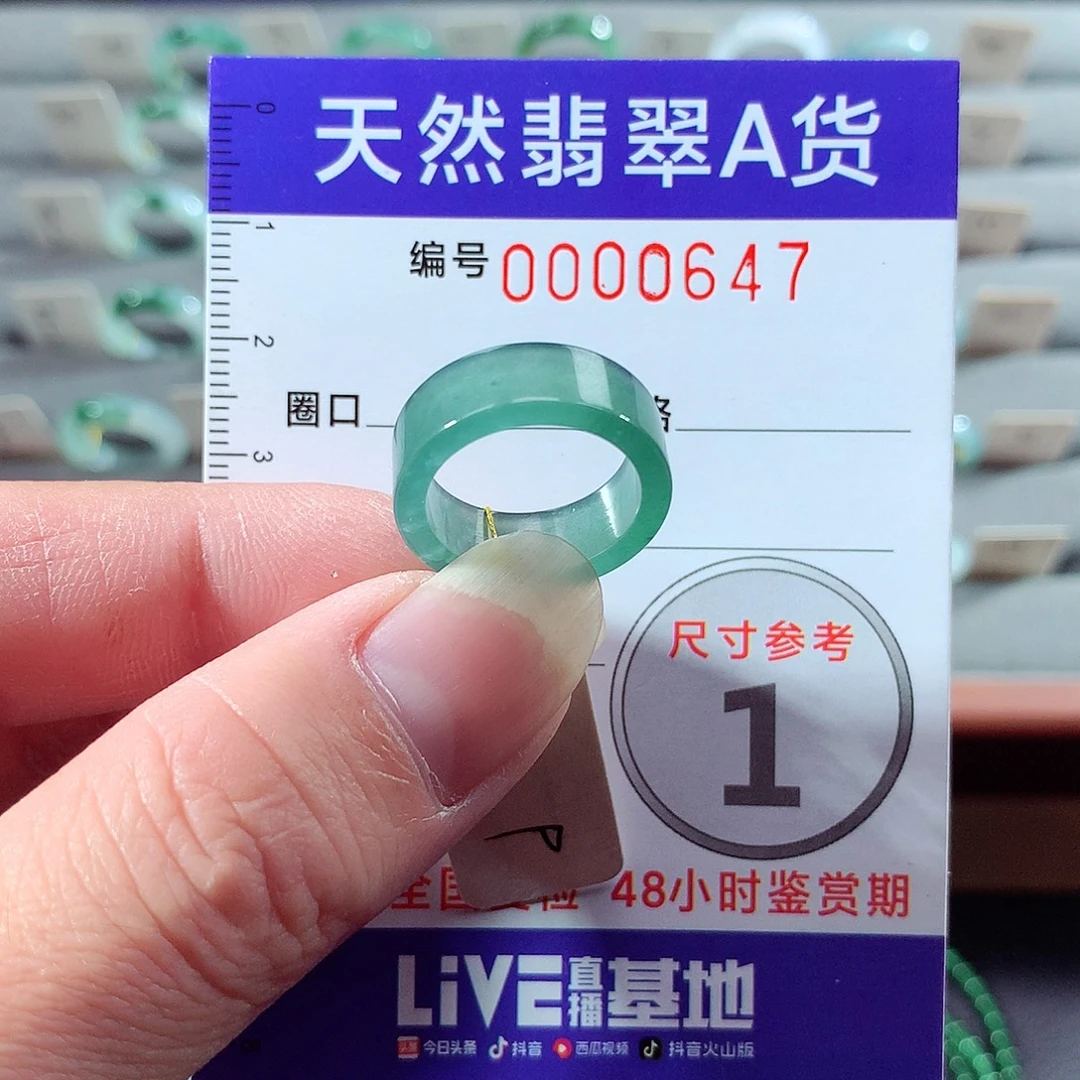 翡翠未镶嵌戒指9号