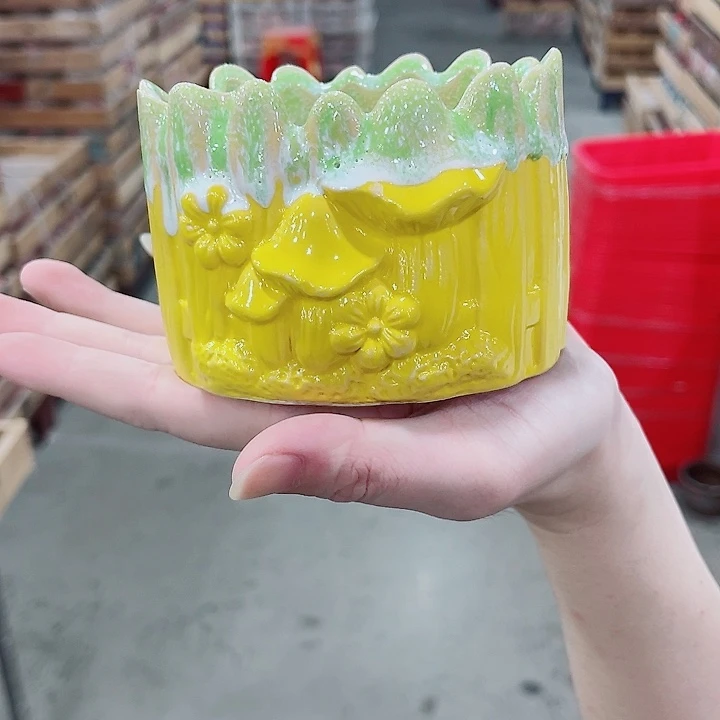 有孔，凑10元包邮陶瓷花盆发货！