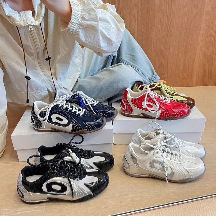 复古百搭棒球德训鞋女2025夏季新款透气薄底休闲运动赛车阿甘鞋