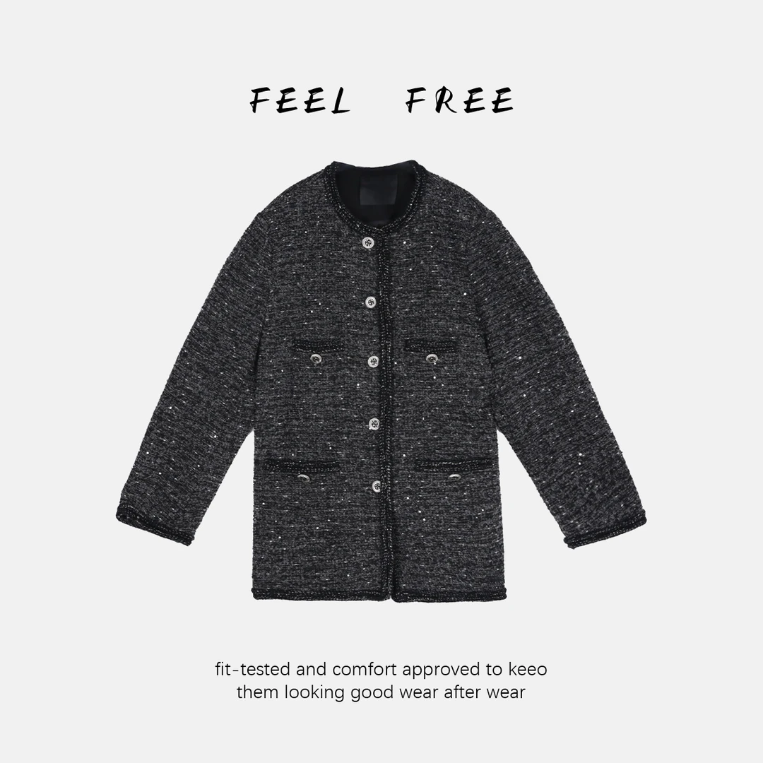FEEL FREE-闪闪灰羊毛小香外套  2025新款NEW