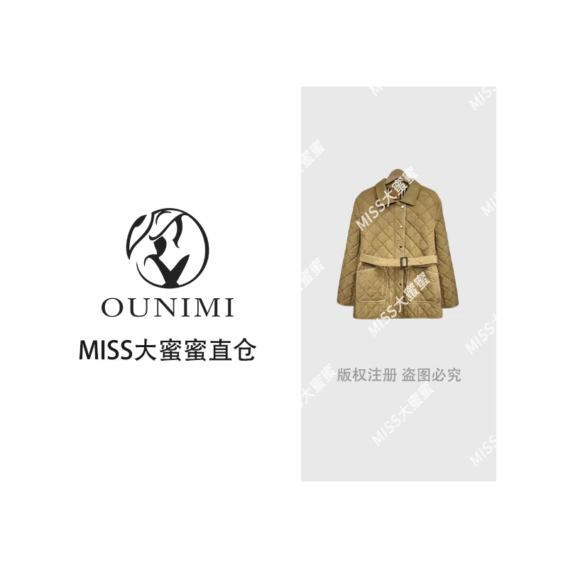 款菱纹新形格服利腰带束黑色卡其色夹外套95032