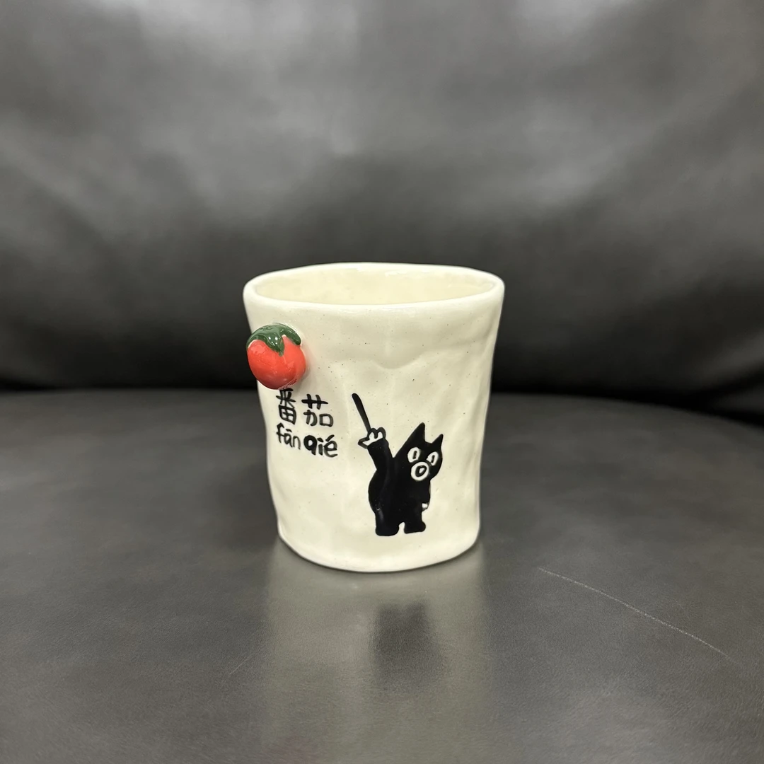 景德镇原创手工陶瓷卡通元素田园风杯子