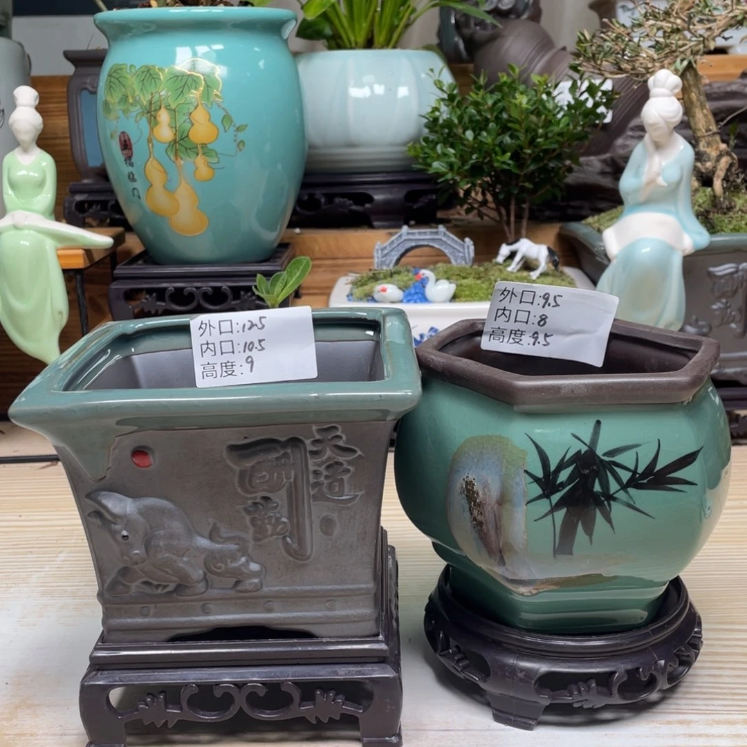 紫砂花盆陶瓷艺术花盆陶瓷