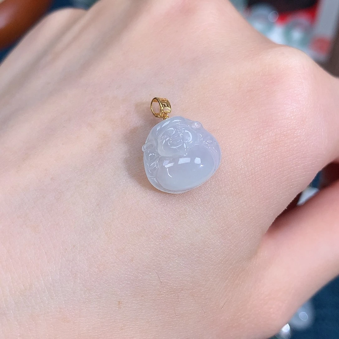 吊坠(不含链)18K金镶嵌翡翠H*