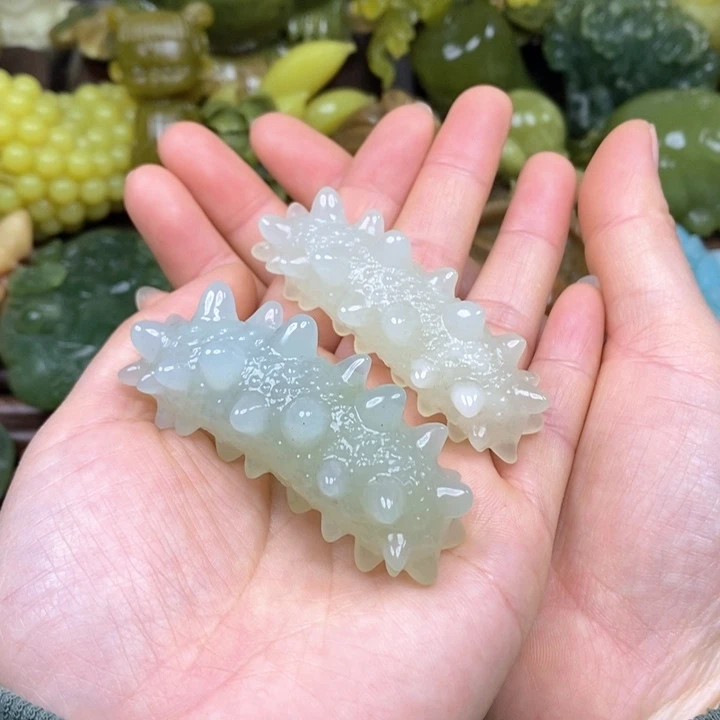 蛇纹石玉手把未镶嵌独**雪