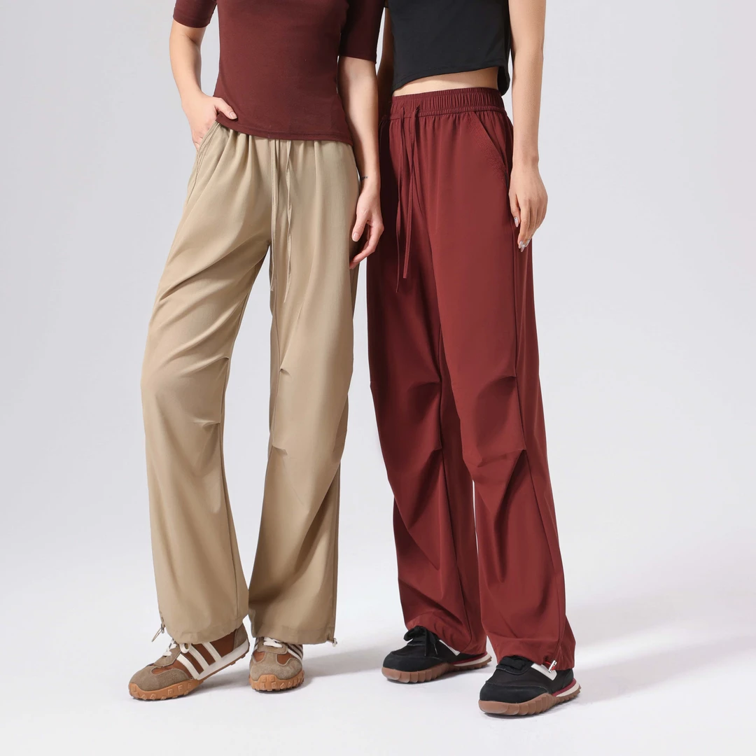 欧若风高腰垂感户外宽松工装裤女春夏款伞兵速干裤运动裤DS2509