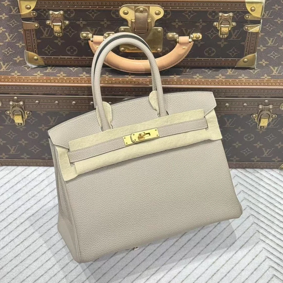 99新 Hermes/爱马仕 lina/c刻斑鸠灰bk30包
