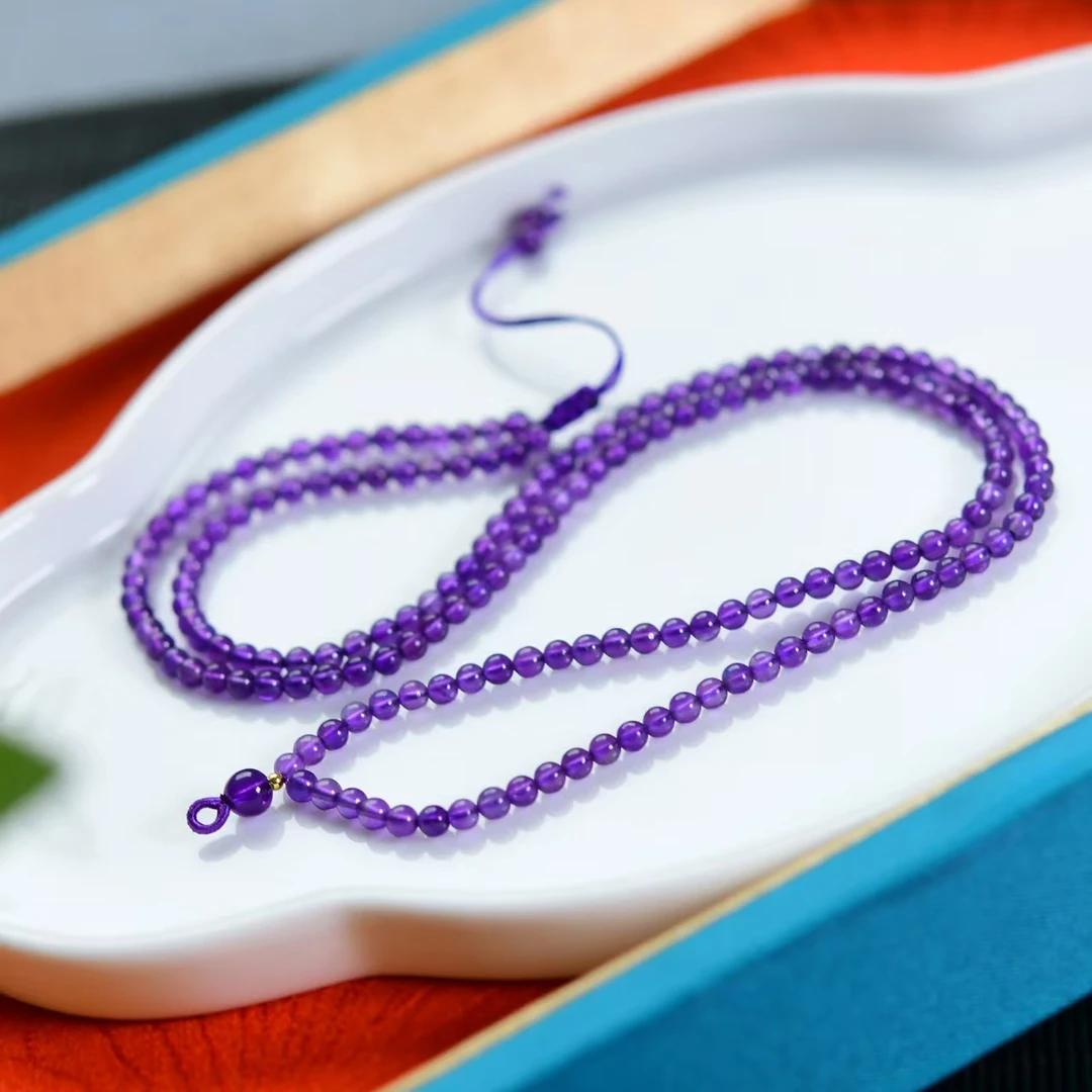 天然水晶项链紫色