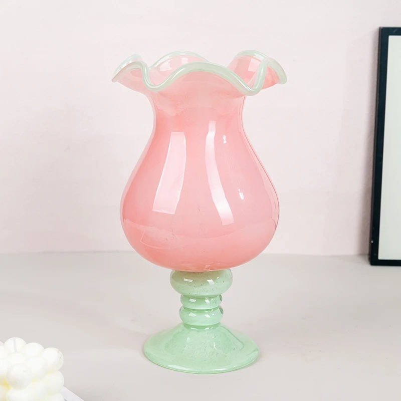 L628 现代化居家粉绿花瓶高颜值创意客厅书房插花器