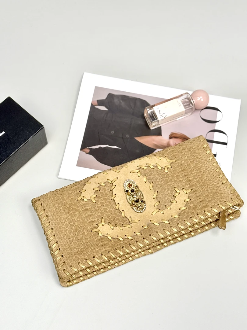 95新 Chanel/香奈儿 夏七中古/拜占庭琉璃宝石稀有皮/手拿包