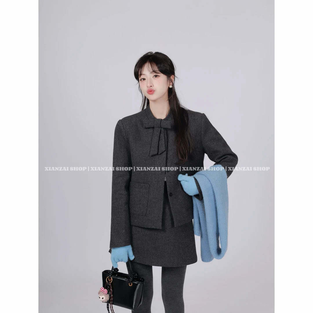 XIANZAI【捕梦少女“鹅绒版”】冬季反季休闲鹅绒服外套短裙两件套