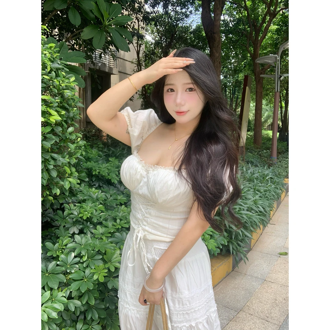 佳佳【少女心事】夏季新款大码连衣裙一字肩甜美风纯欲高腰蛋糕裙女