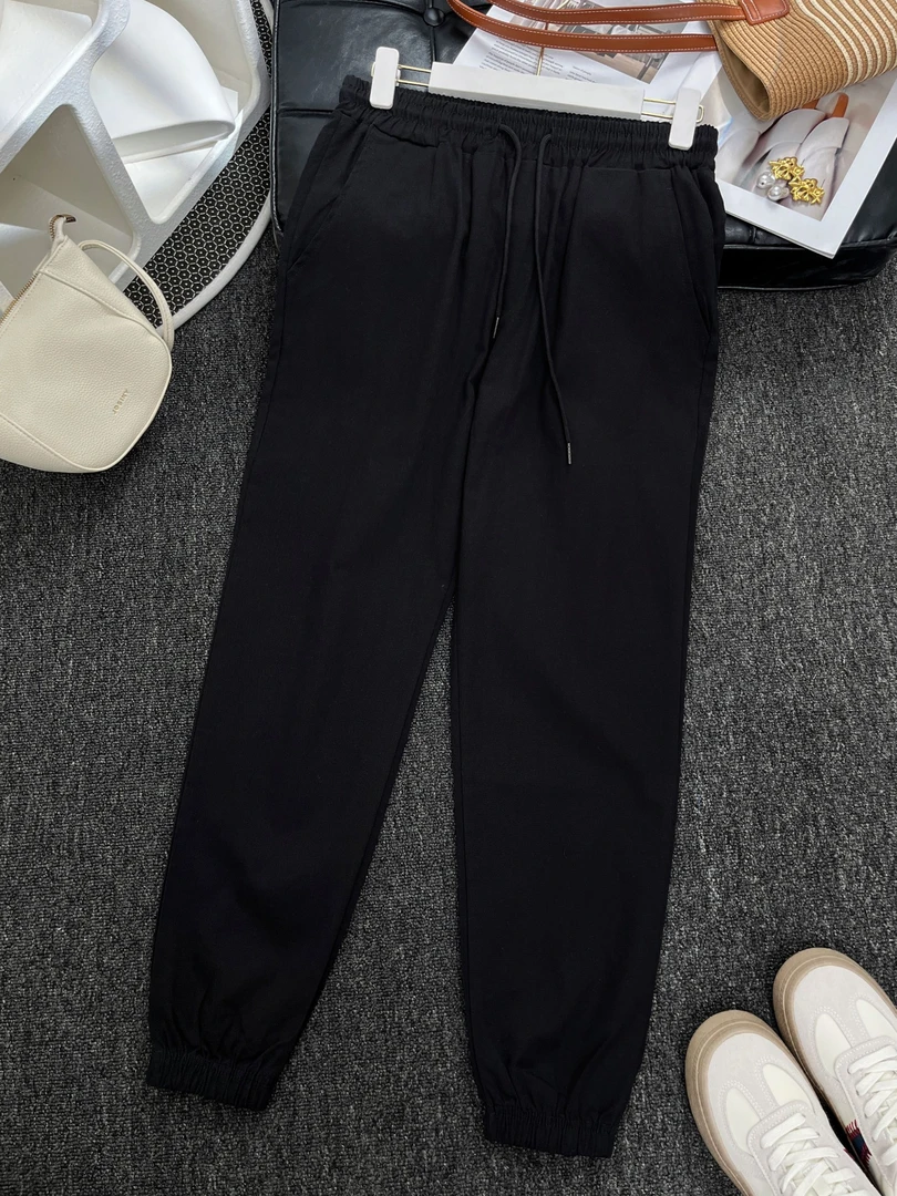 【静姐宠粉】2025新款运动裤百搭女小个子束脚休闲裤子百纵抽绳裤