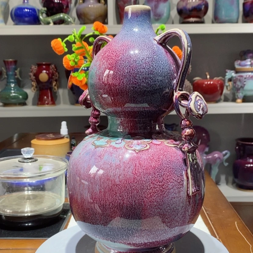 【闪购商品】瓷片迎*酒钧瓷艺术作品一对