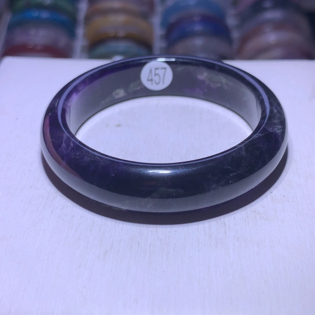 水晶银S925镶嵌手镯萤石53.4圈457