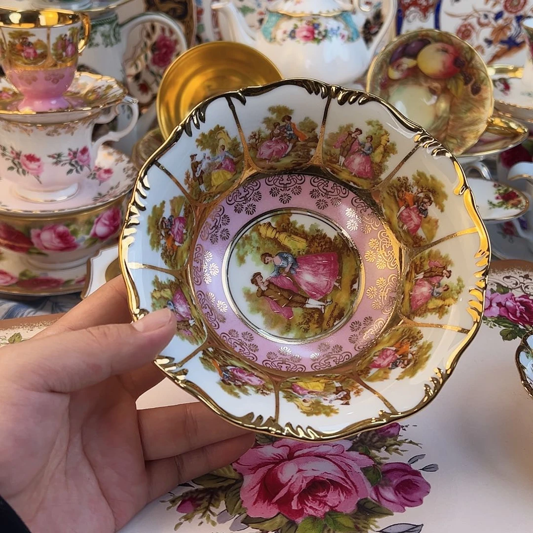 杯欧洲咖啡杯瓷偶摆件系列