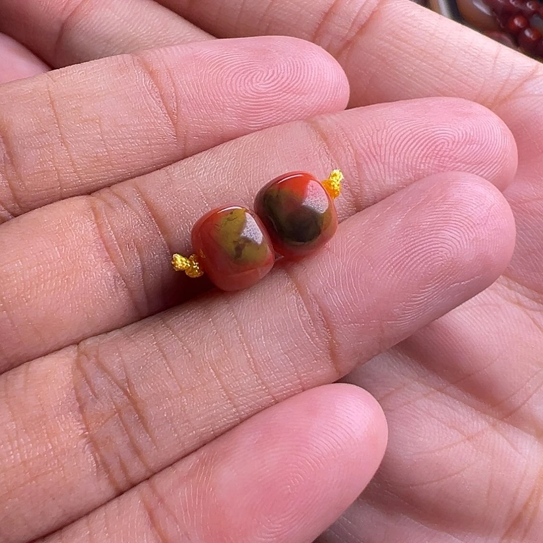 南红玛瑙未镶嵌珠宝奇石包浆老型珠8mm