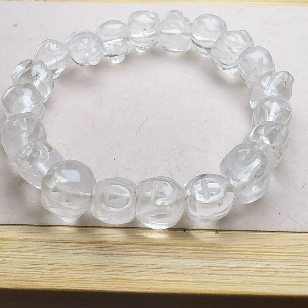 水晶手链未镶嵌白水晶小猪手串