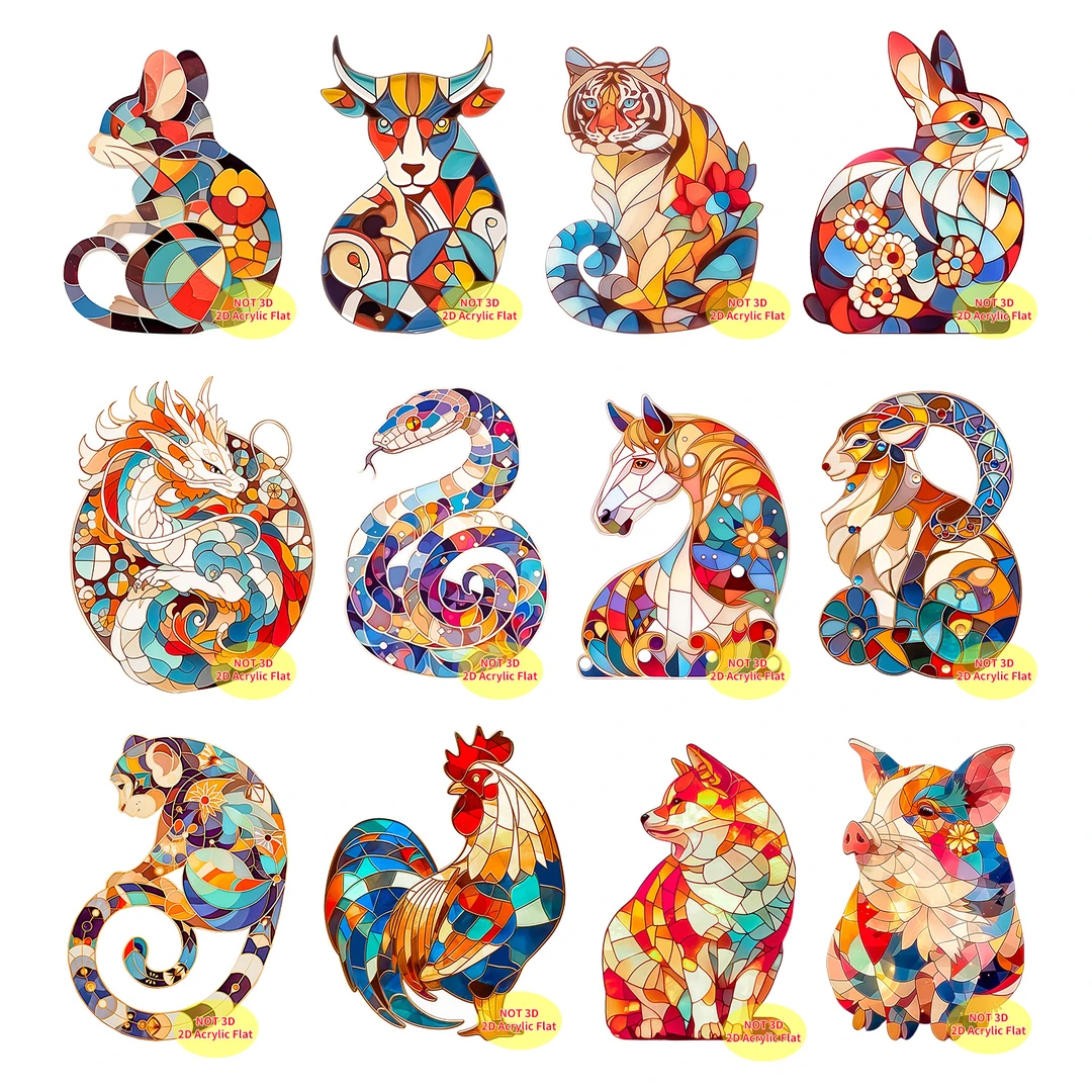 12生肖可爱Q版钥匙扣书包挂饰送同学礼品耐摔5CM创意亚克力件挂件