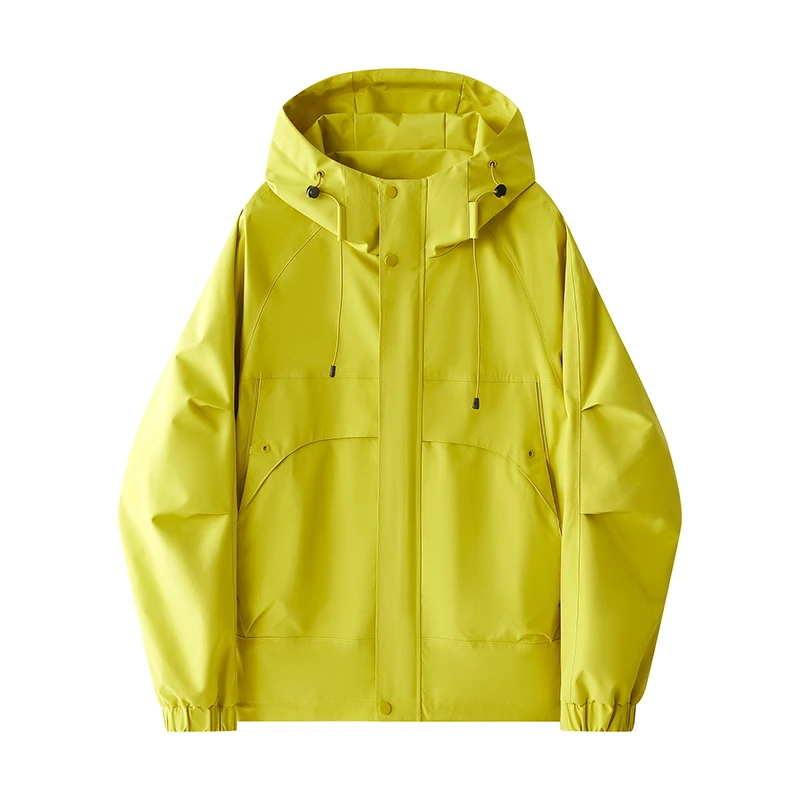 春秋新款情侣服潮流休闲宽松户外夹克连帽冲锋夹克外套-2522